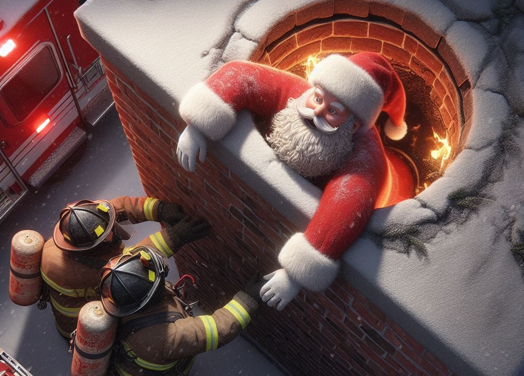 Weihnachts-Chaos in der Kleinstadt Wunschhausen: Weihnachtsmann steckt im Schornstein fest und ruft Feuerwehr auf den Plan