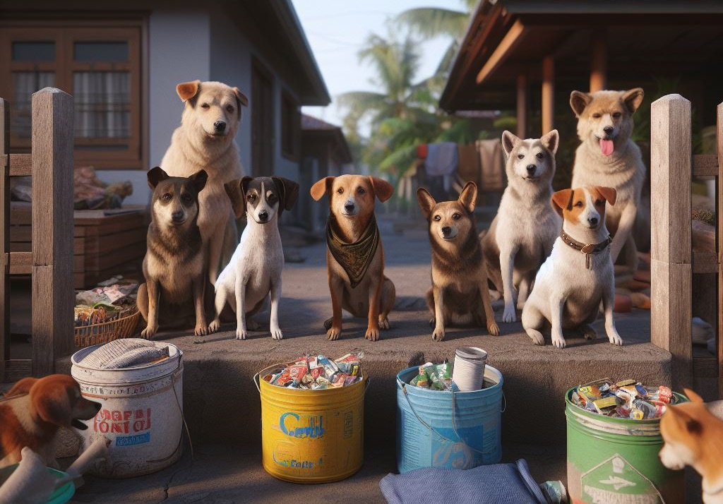 Hunde sammeln Spenden für kaputte Katzenleitern in Falschingshausen